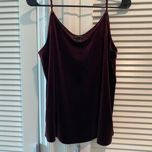 Ann Taylor Burgundy Velvet Swing Cami Tank